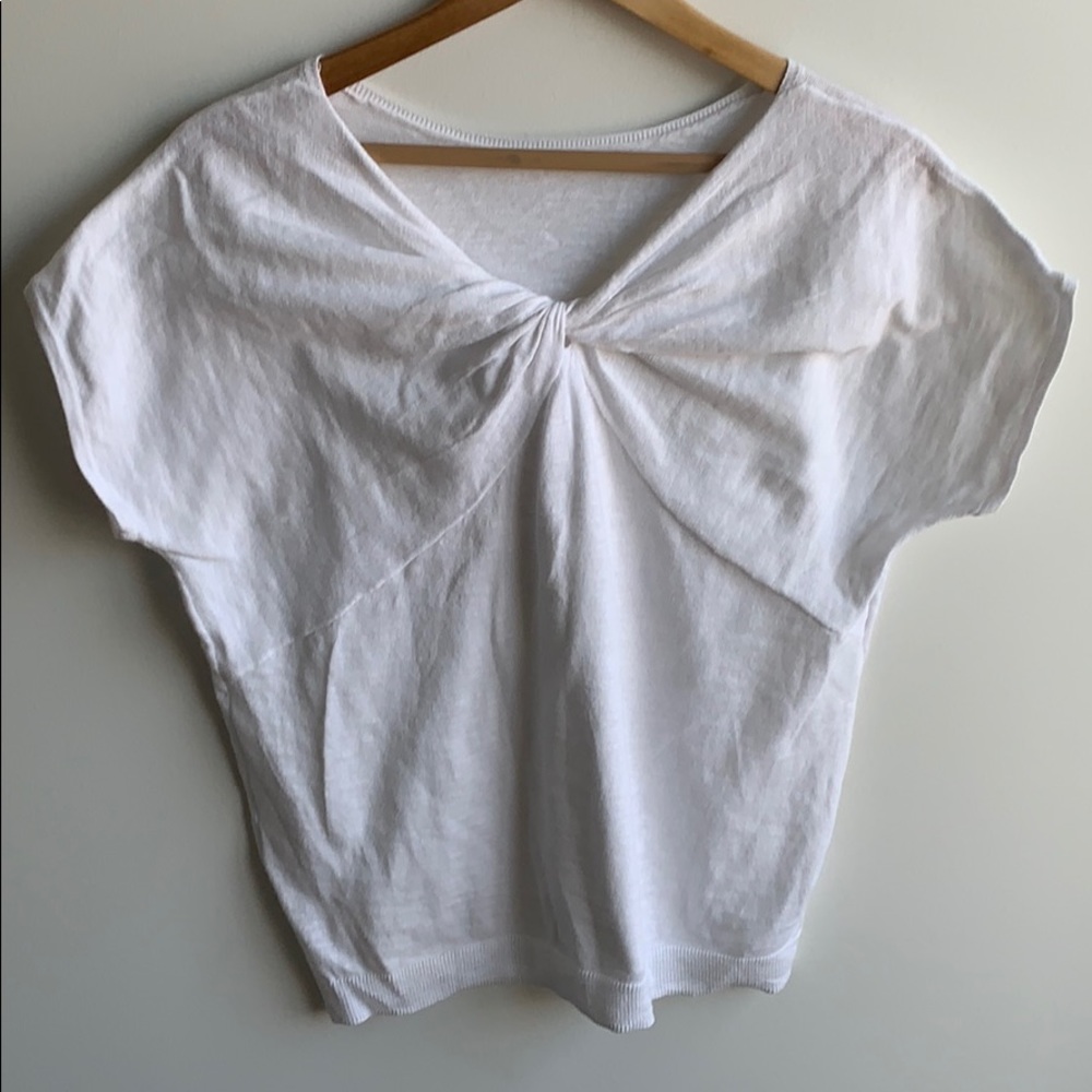 white knit top LOFT